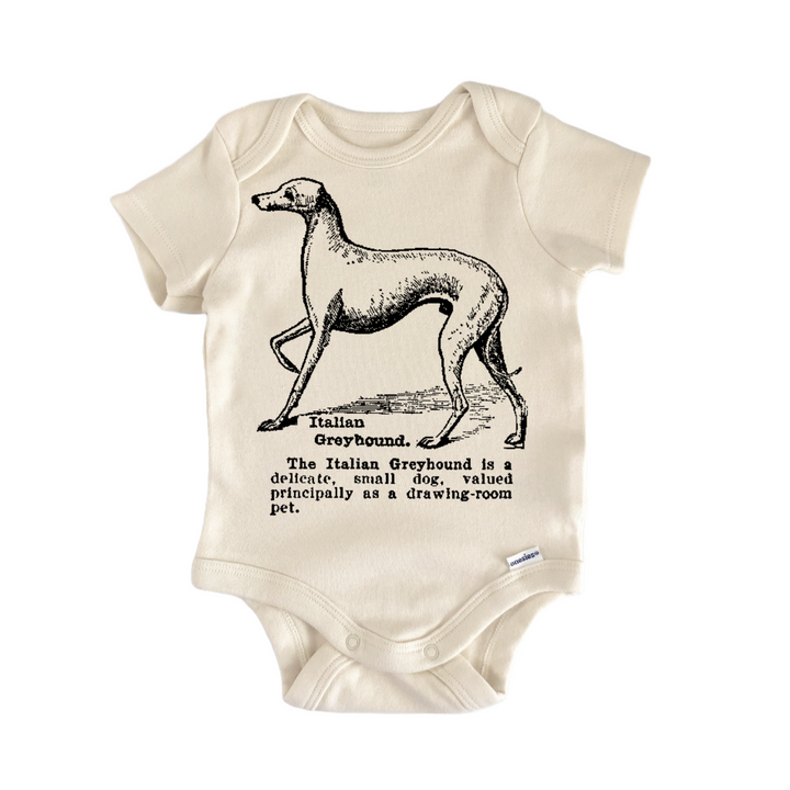 Italian Greyhound Dog Breed Pet - Baby Bodysuit  Funny Cute Onesie® | North Fork Forager LLC