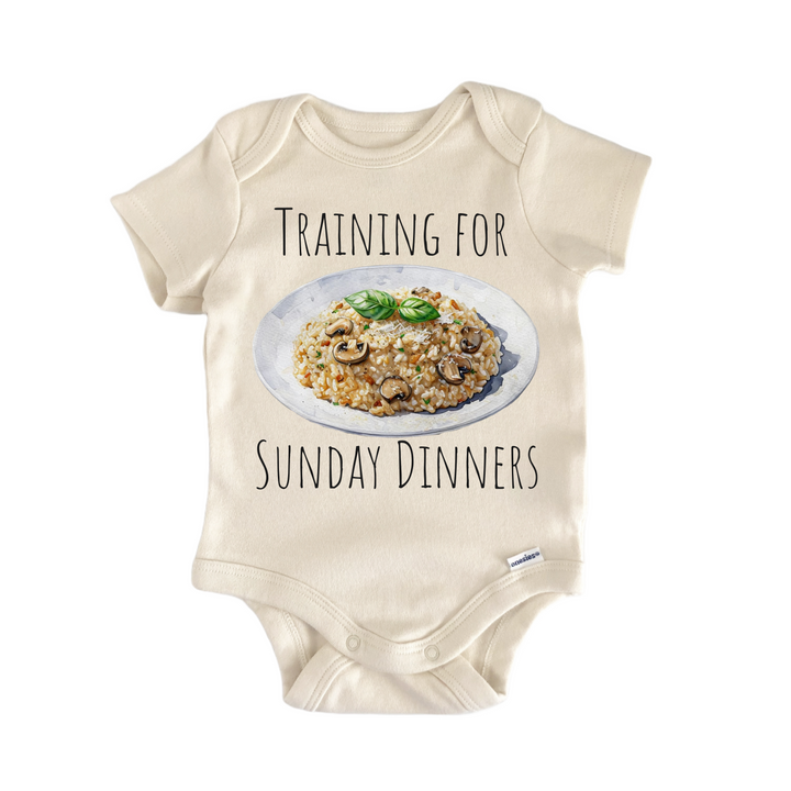 Italian Mushroom Risotto Italy Foodie - Baby Bodysuit  Funny Cute Onesie® | North Fork Forager LLC