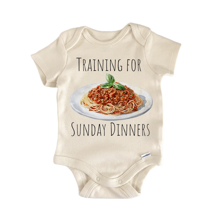 Italian Spaghetti Bolognese Italy Foodie Pasta - Baby Bodysuit  Funny Cute Onesie® | North Fork Forager LLC