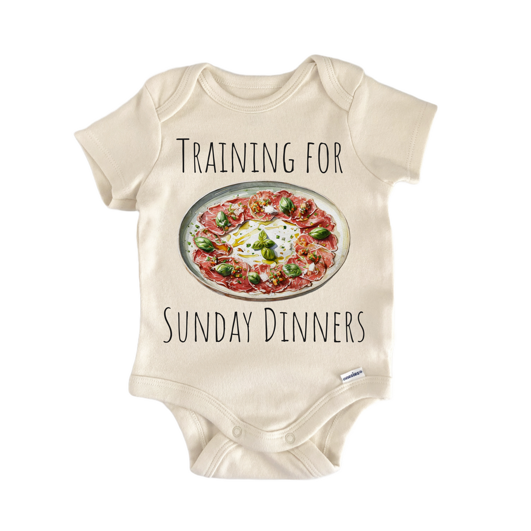 Italian Sunday Dinner Caprese Salad Italy - Baby Bodysuit  Funny Cute Onesie® | North Fork Forager LLC