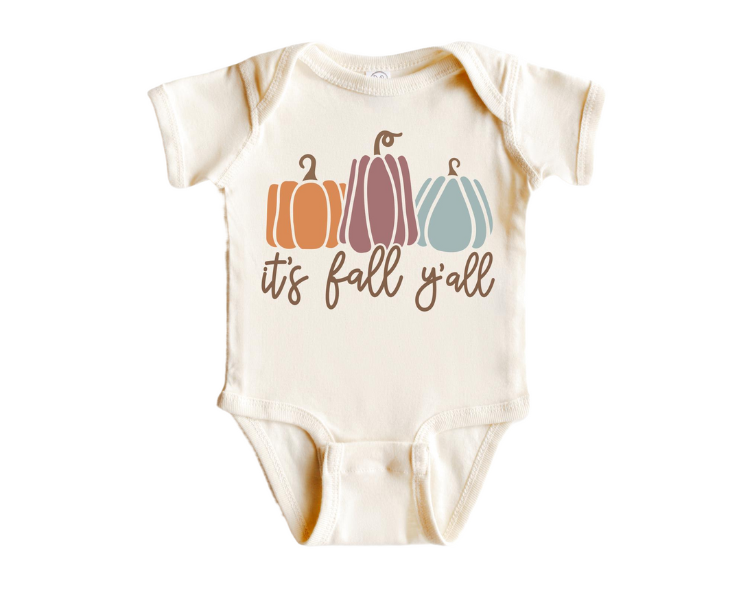 Its Fall Yall Pumpkin - Baby Boy Girl Clothes Infant Bodysuit Funny Cute Newborn  Funny Cute Onesie® | North Fork Forager LLC