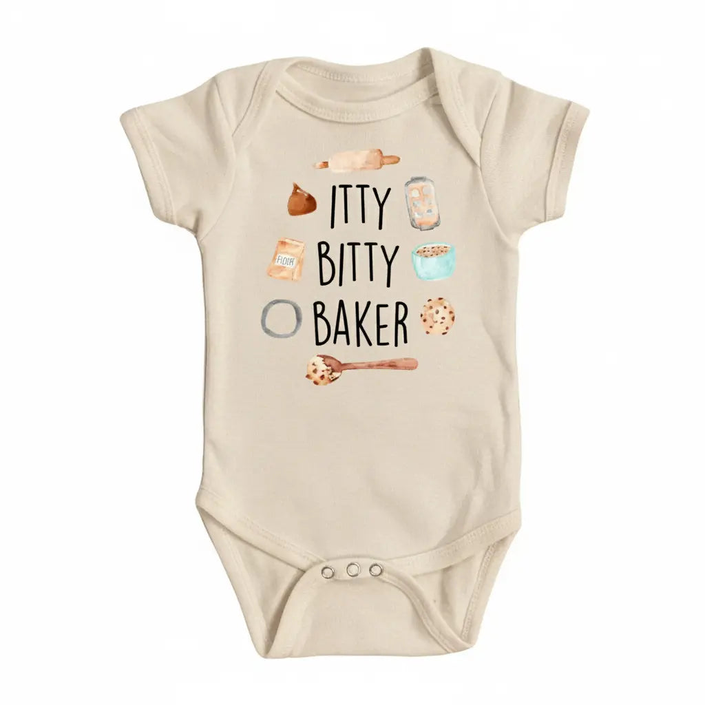 Itty Bitty Baker - Baby Boy Girl Clothes Infant Onesie® Funny Cute Newborn GS1  Funny Cute Onesie® | North Fork Forager LLC
