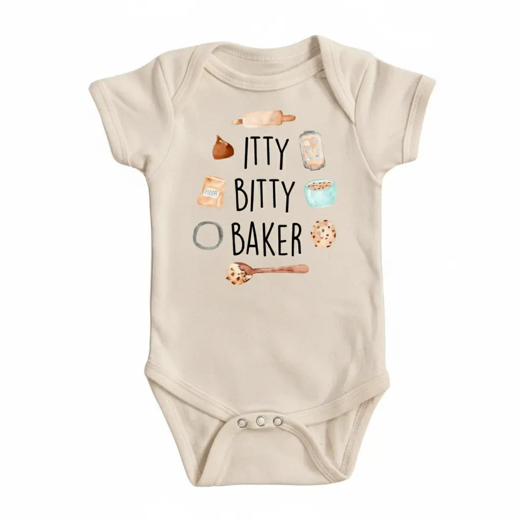 Itty Bitty Baker - Baby Boy Girl Clothes Infant Bodysuit Funny Cute Newborn  Funny Cute Onesie® | North Fork Forager LLC