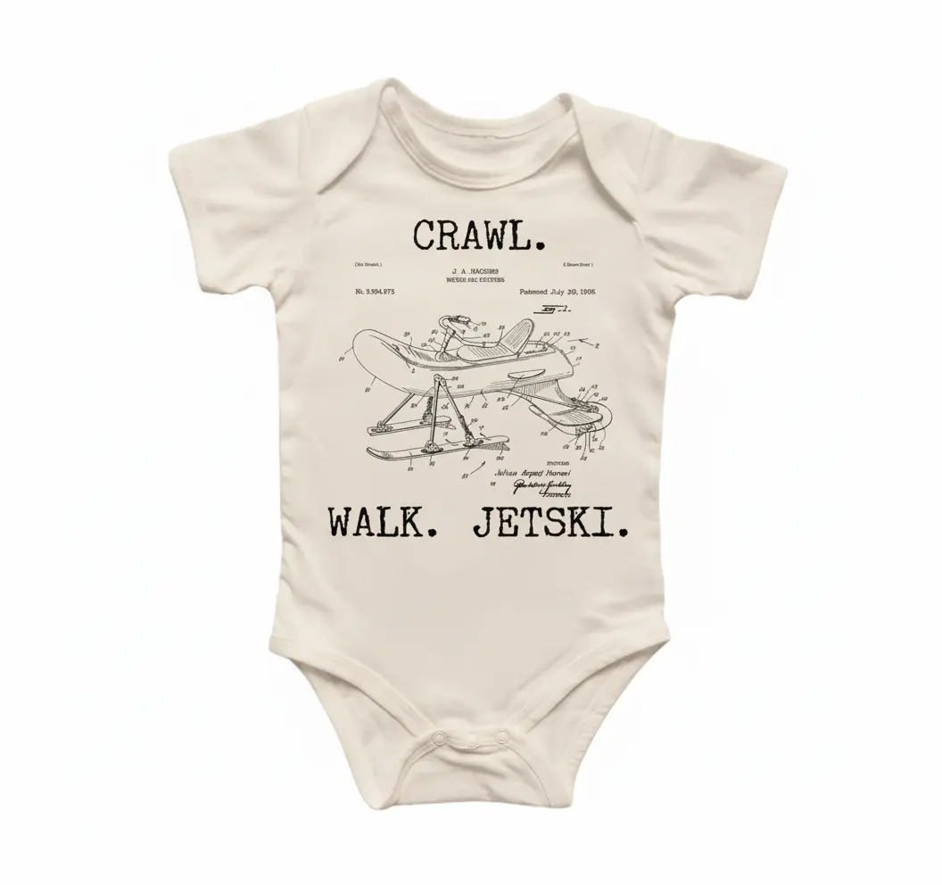 Jet Ski Patent - Baby Boy Girl Clothes Infant Bodysuit Funny Cute Newborn  Funny Cute Onesie® | North Fork Forager LLC