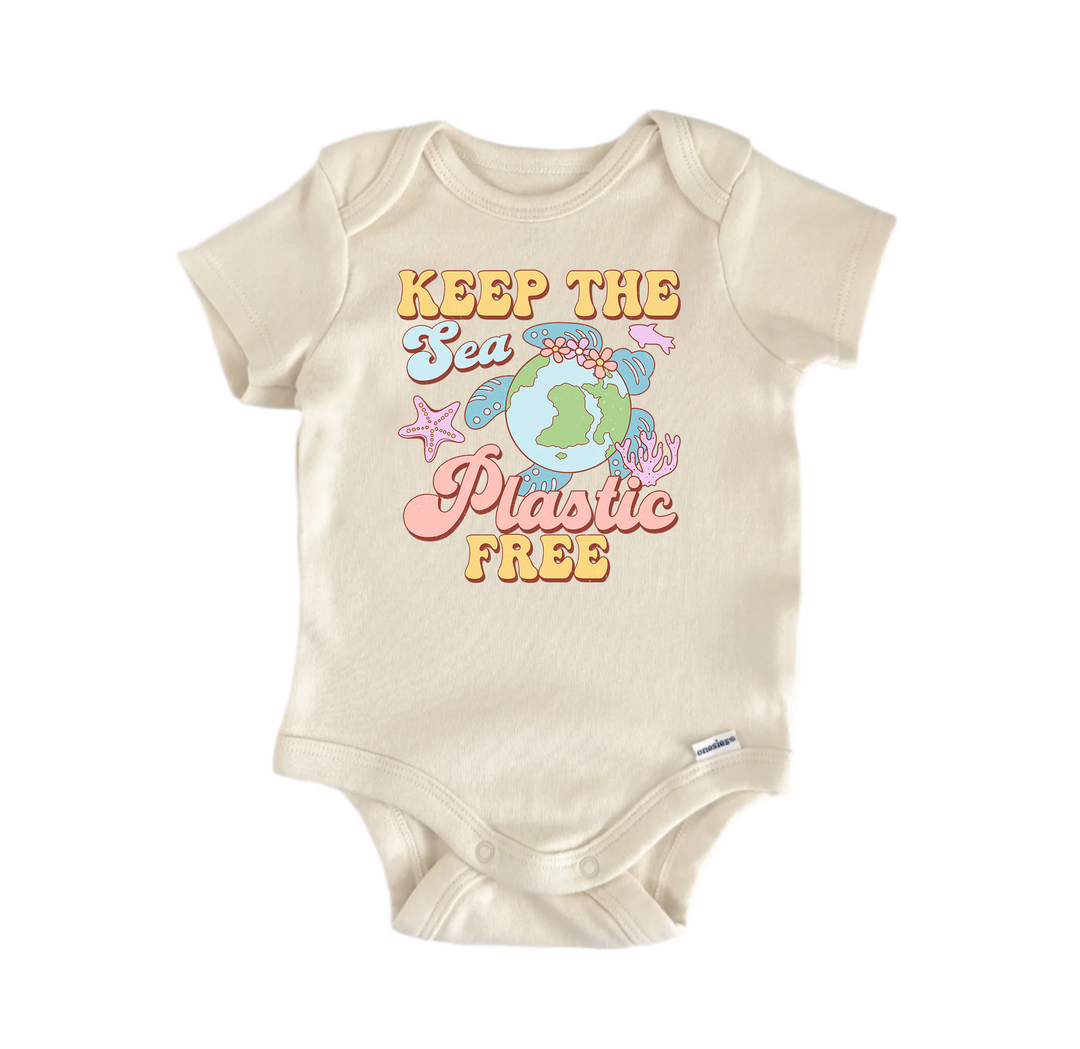 Keep Sea Plastic Free Go Green Earth Day - Baby Boy Girl Clothes Bodysuit Funny Cute  Funny Cute Onesie® | North Fork Forager LLC