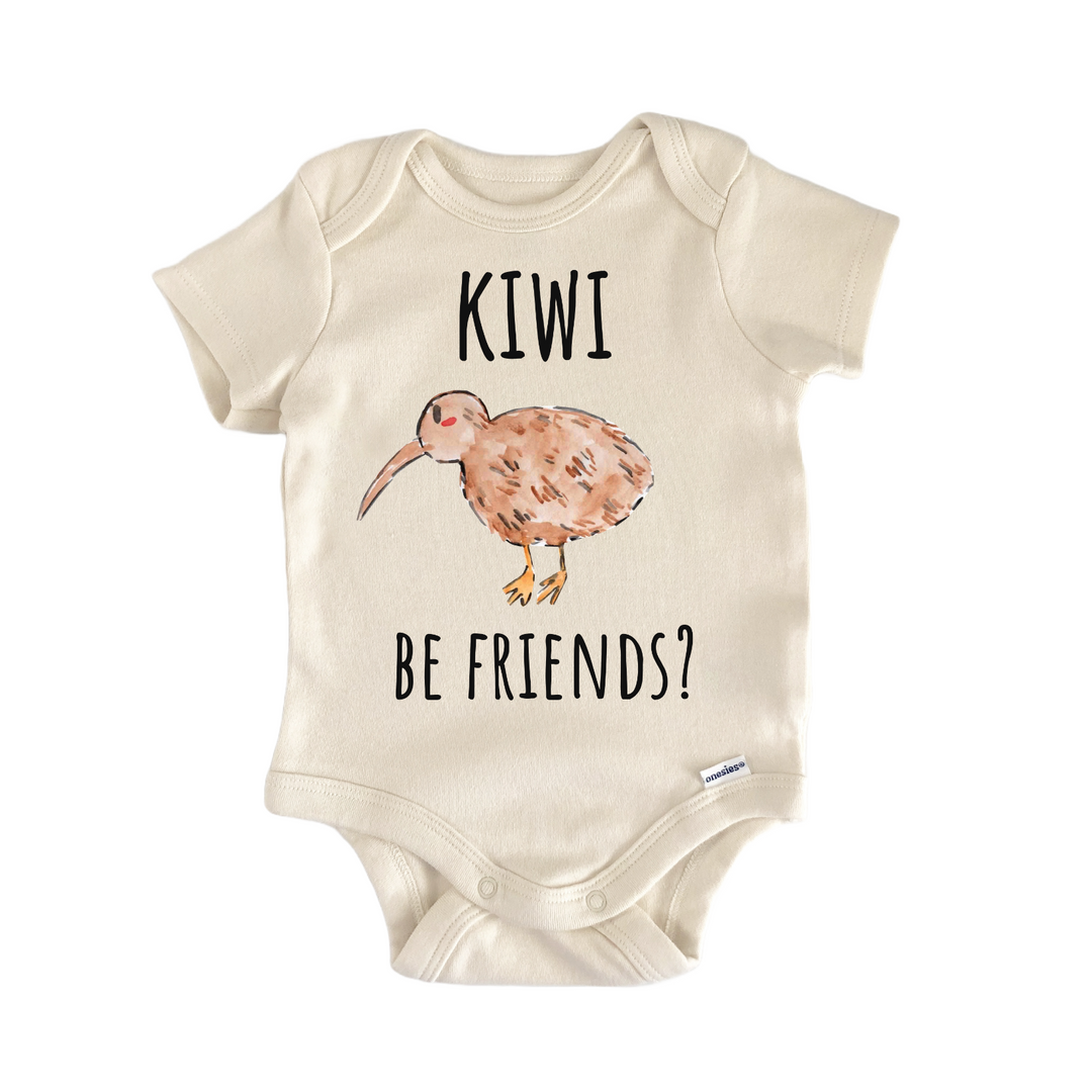 Kiwi Be Friends Bird Feather Baby Gift Baby Bodysuit
