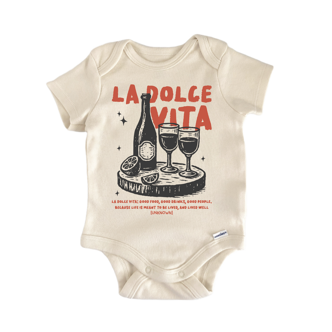 La Dolce Italian Wine - Baby Bodysuit  Funny Cute Onesie® | North Fork Forager LLC