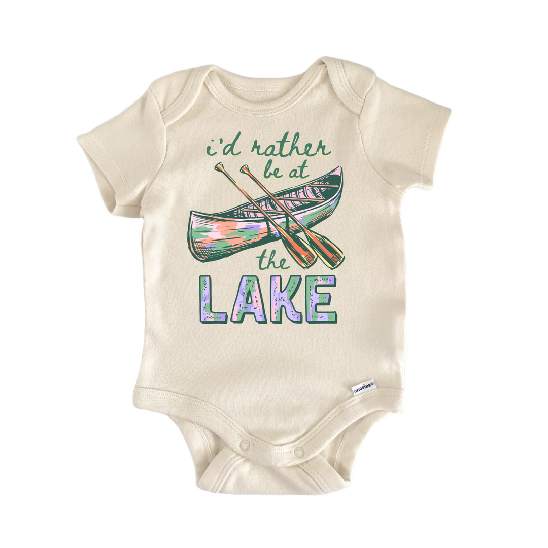 Lake Summer Canoe Newborn Gift Baby Bodysuit