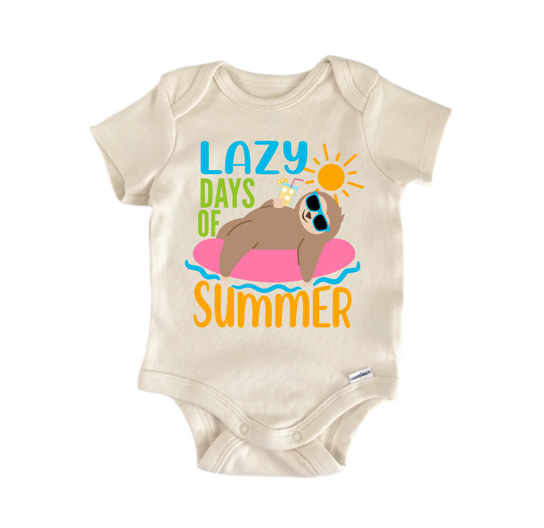 Lazy Days Of Summer Berach - Baby Boy Girl Clothes Infant Bodysuit Funny Cute  Funny Cute Onesie® | North Fork Forager LLC