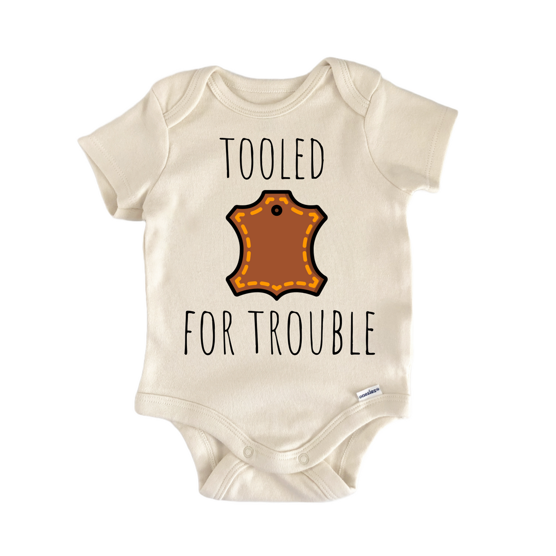 Leather Leatherworker Hide - Baby Bodysuit  Funny Cute Onesie® | North Fork Forager LLC