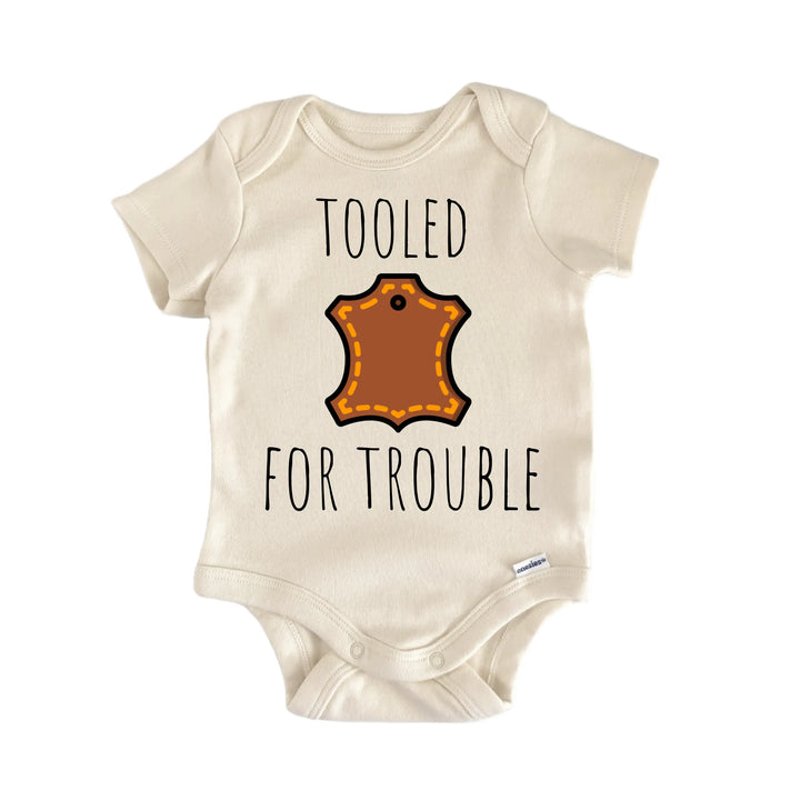 Leather Leatherworker Hide - Baby Bodysuit  Funny Cute Onesie® | North Fork Forager LLC