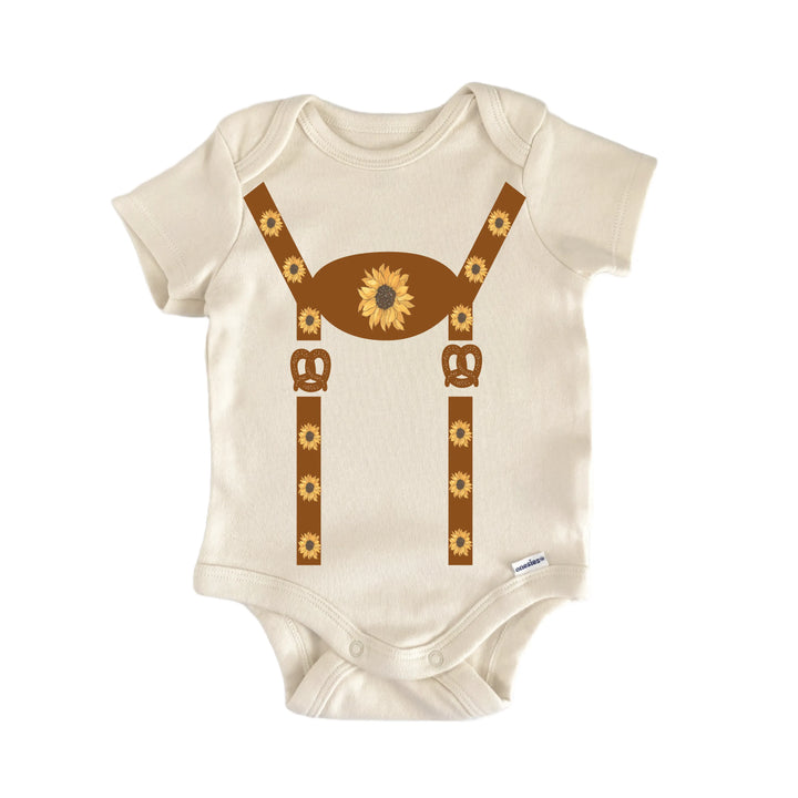Lederhosen Pretzel Oktoberfest - Baby Bodysuit  Funny Cute Onesie® | North Fork Forager LLC