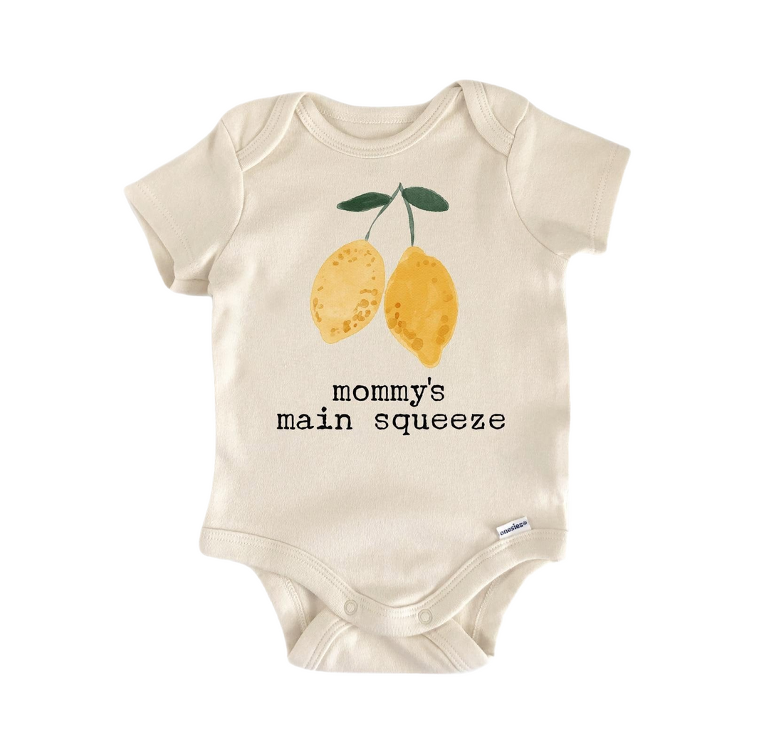 Lemon Main Squeeze - 1 Baby Boy Girl Clothes Infant Bodysuit Funny Cute Newborn  Funny Cute Onesie® | North Fork Forager LLC