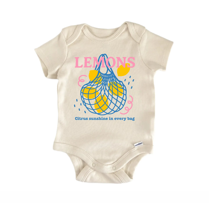 Lemons Fruit Retro - Baby Onesie® GS1  Funny Cute Onesie® | North Fork Forager LLC