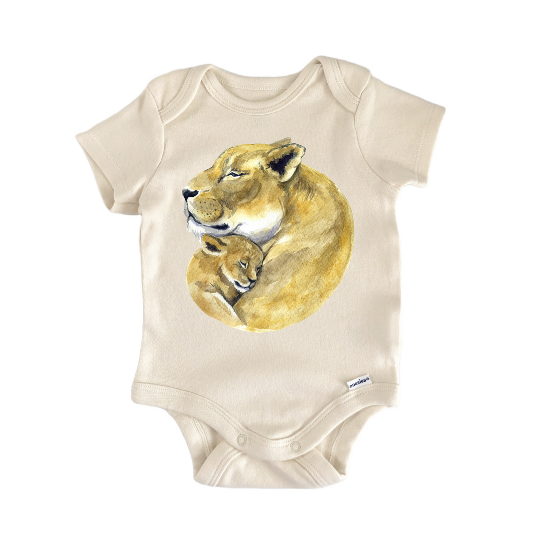 Lion Lioness Mothers Day Africa Safari - Baby Bodysuit  Funny Cute Onesie® | North Fork Forager LLC