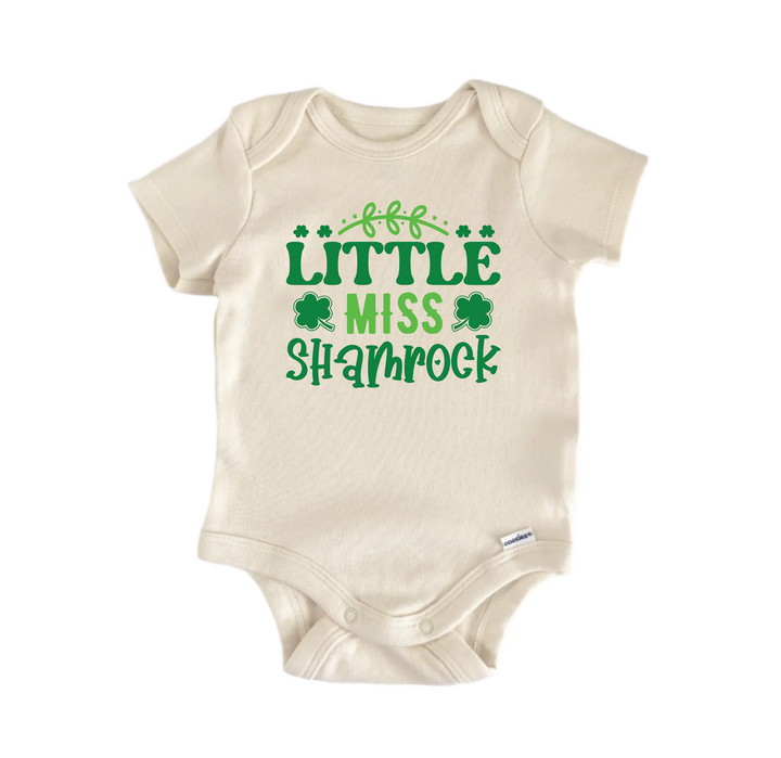 Little Miss Shamrock St. Patrick's Day --  Baby Boy Girl Clothes Bodysuit Funny Cute  Funny Cute Onesie® | North Fork Forager LLC