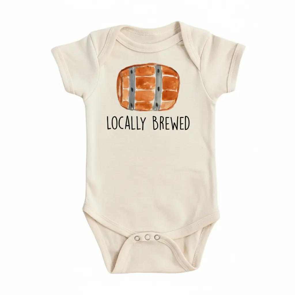 Locally Brewed Keg - Baby Boy Girl Clothes Infant Bodysuit Funny Cute Newborn  Funny Cute Onesie® | North Fork Forager LLC
