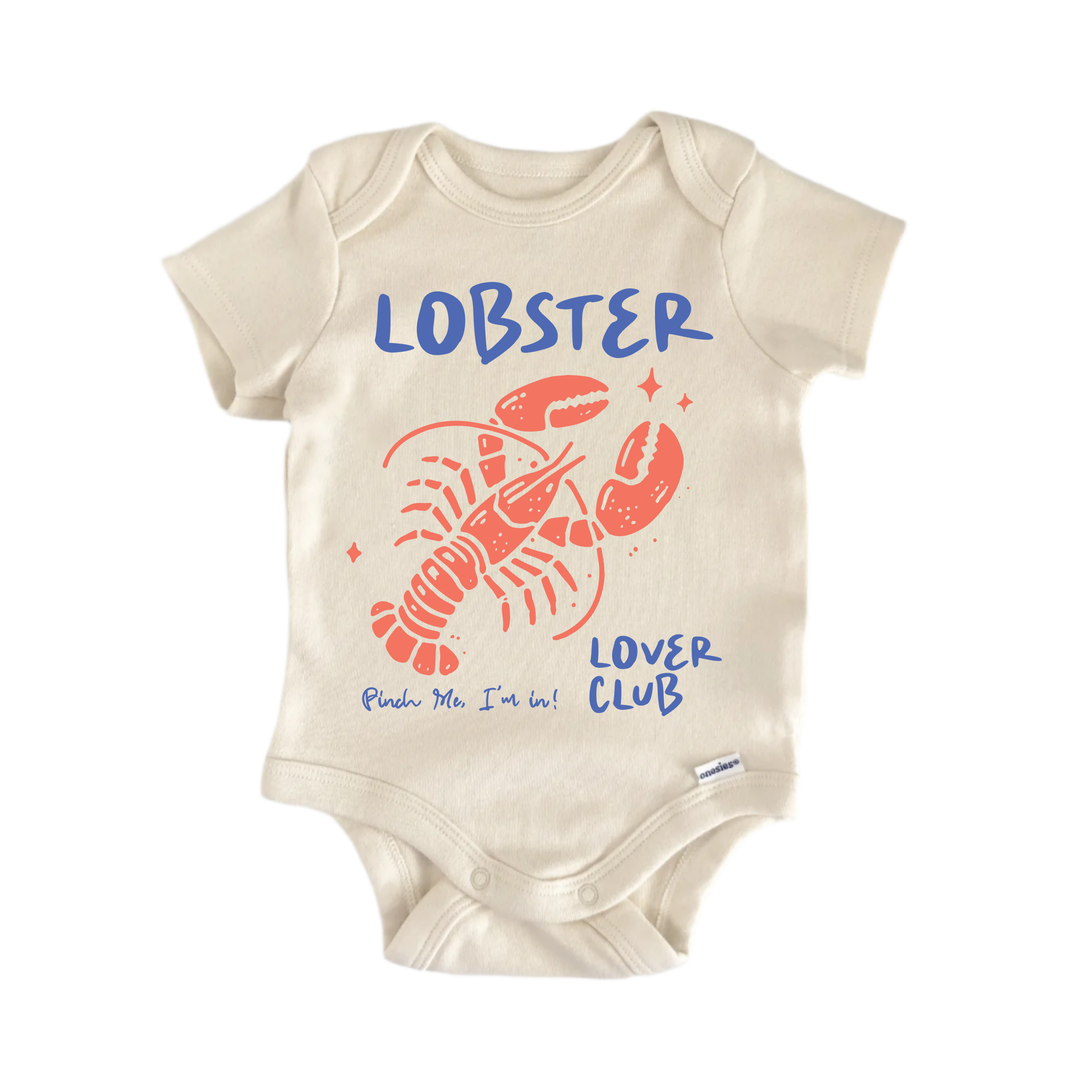 Lover Club Lobster Summer Beach - Baby Bodysuit  Funny Cute Onesie® | North Fork Forager LLC