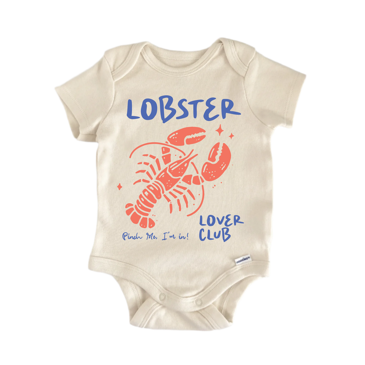 Lover Club Lobster Summer Beach - Baby Bodysuit  Funny Cute Onesie® | North Fork Forager LLC