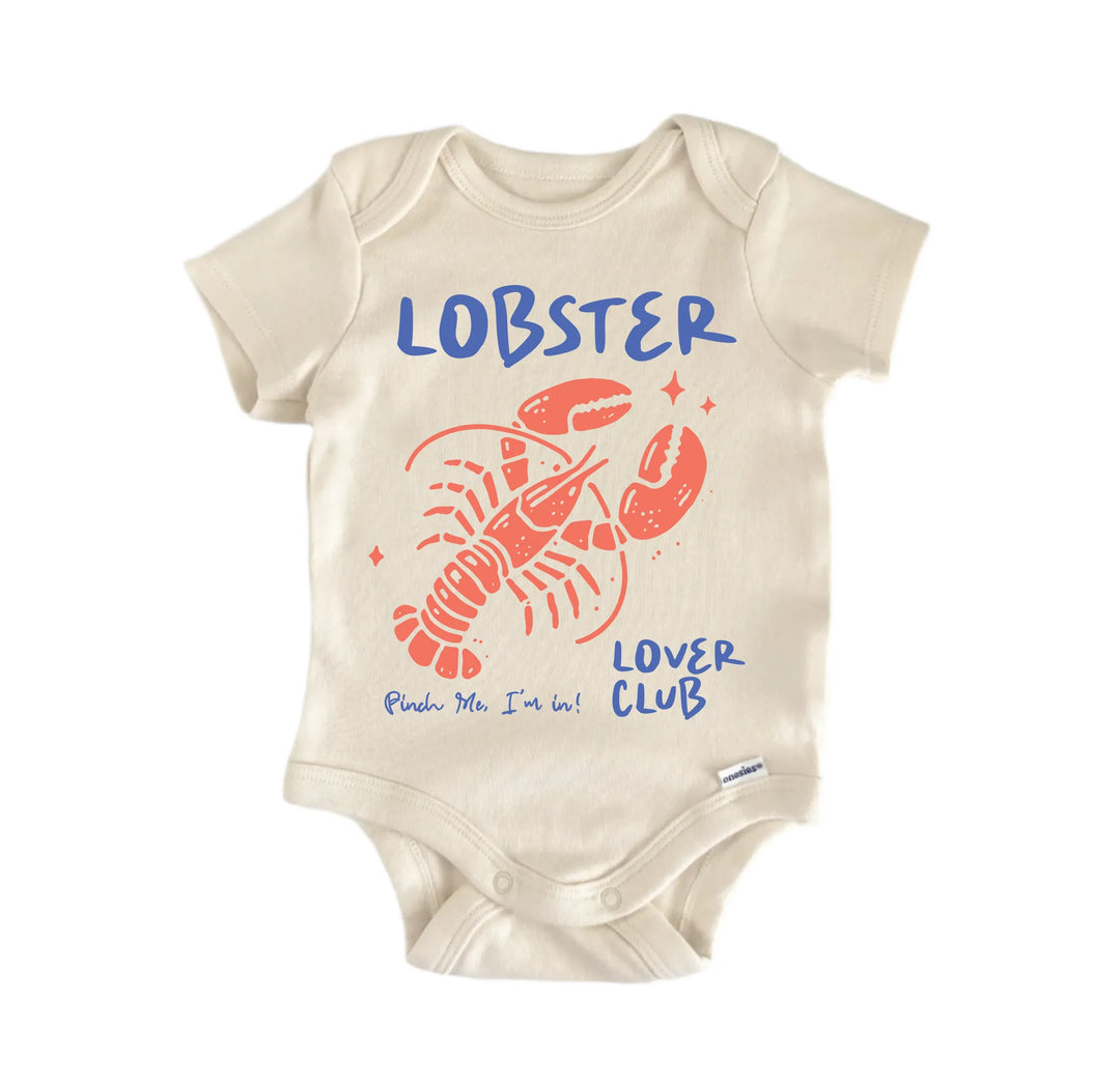 Lover Club Lobster Summer Beach - Baby Bodysuit  Funny Cute Onesie® | North Fork Forager LLC