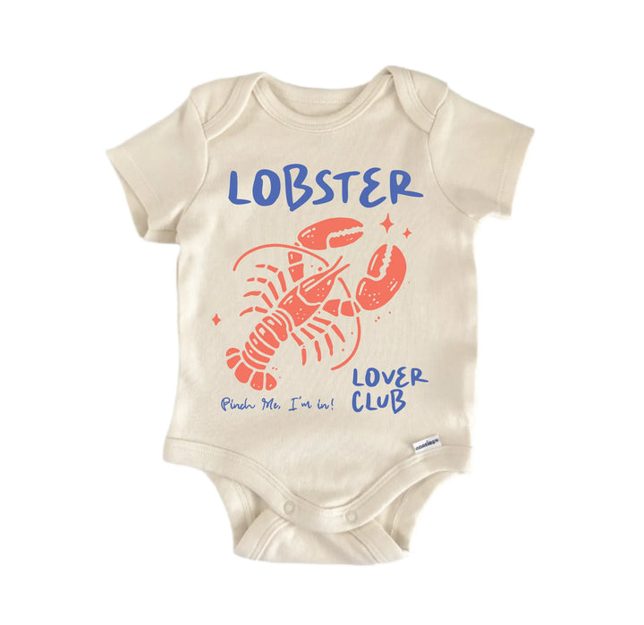 Lover Club Lobster Summer Beach - Baby Bodysuit  Funny Cute Onesie® | North Fork Forager LLC