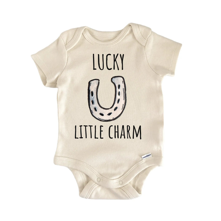 Lucky Charm Horseshoe Horse Equestrian Infant Gift Baby Bodysuit