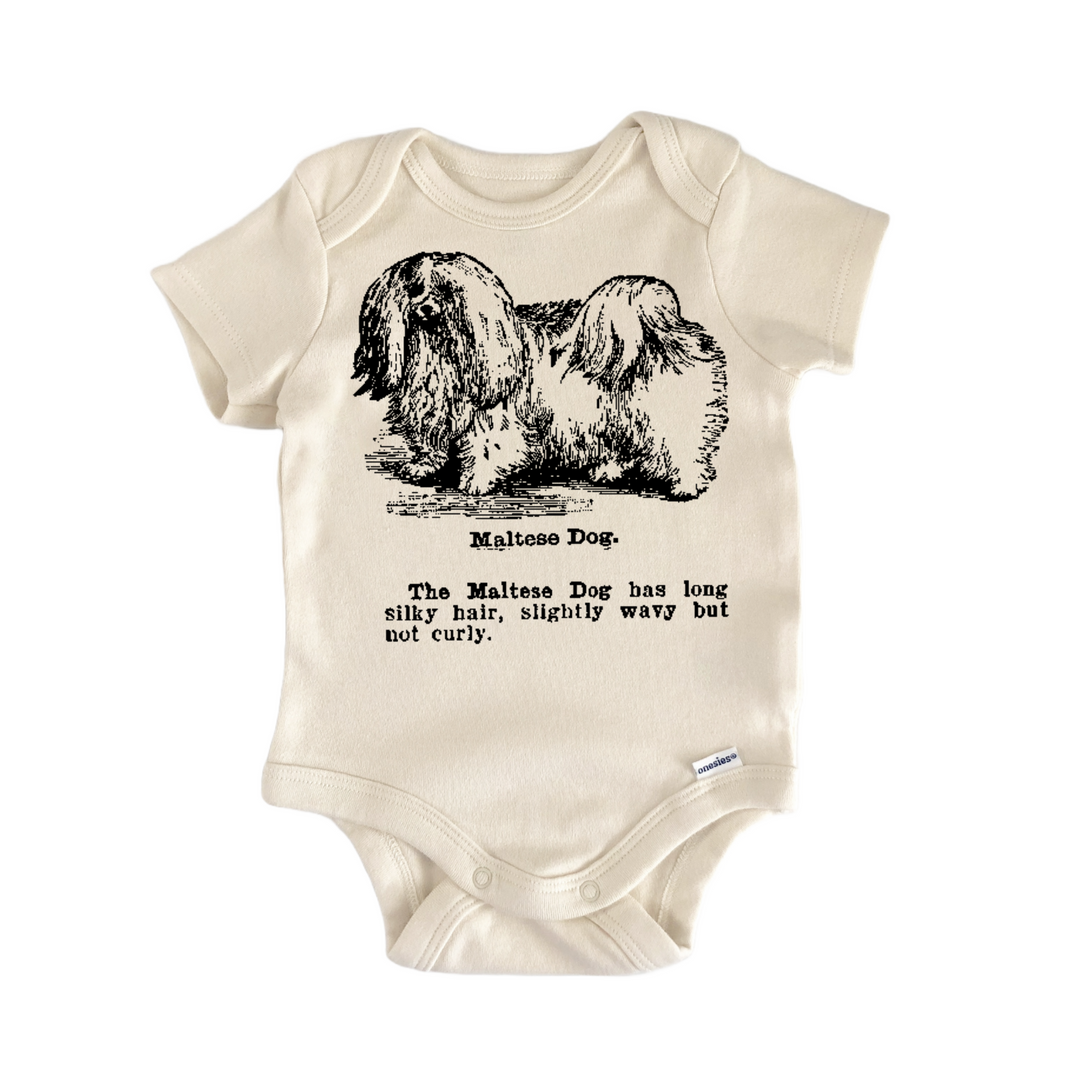 Maltese Dog Breed Pet - Baby Bodysuit  Funny Cute Onesie® | North Fork Forager LLC