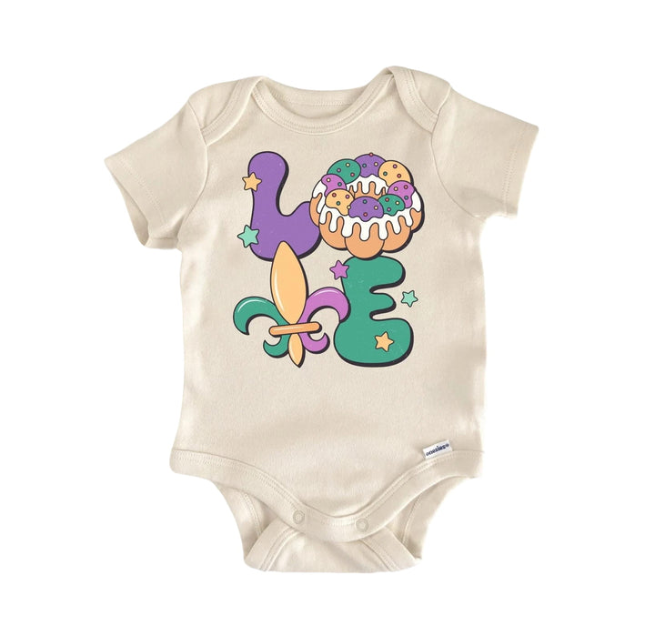 Mardi Gras Love - Baby Boy Girl Clothes Infant Bodysuit Funny Cute Newborn  Funny Cute Onesie® | North Fork Forager LLC