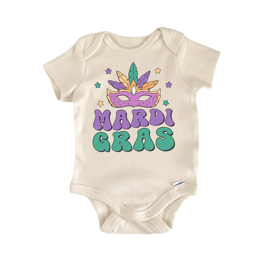 Mardi Gras Retro - Baby Boy Girl Clothes Infant Bodysuit Funny Cute Newborn  Funny Cute Onesie® | North Fork Forager LLC