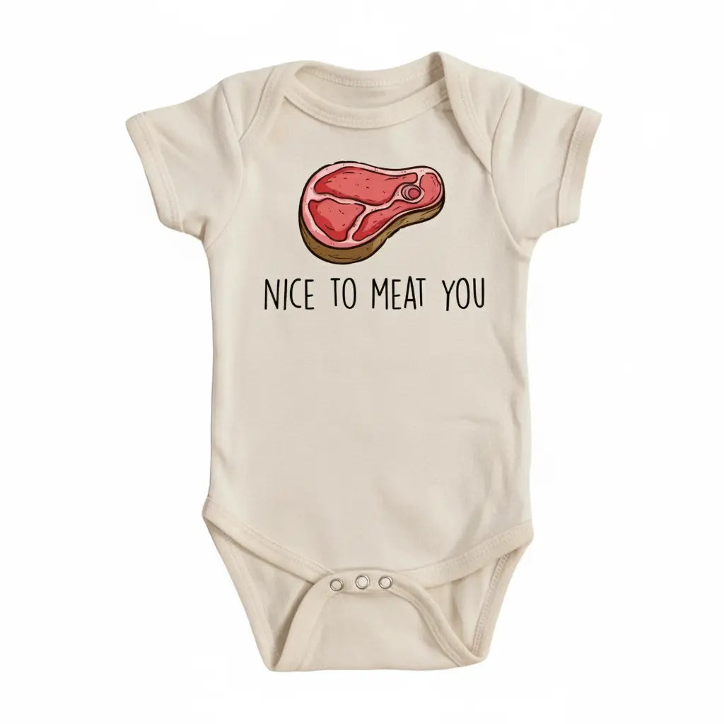 Meat You Bbq - Baby Boy Girl Clothes Infant Bodysuit Funny Cute Newborn  Funny Cute Onesie® | North Fork Forager LLC