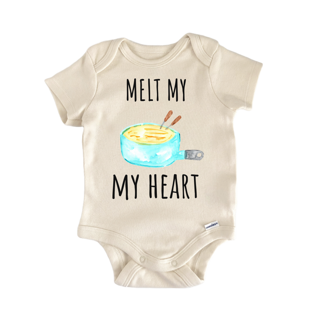 Melt My Heart Cheese Fondue Foodie Baby Gift Baby Bodysuit
