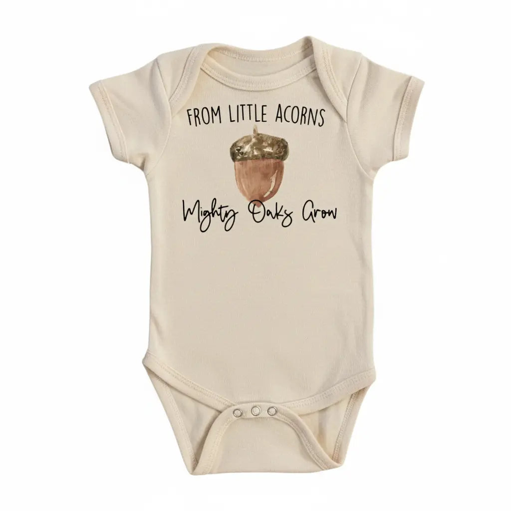 Mighty Acorn Oak - Baby Boy Girl Clothes Infant Onesie® Funny Cute Newborn GS1  Funny Cute Onesie® | North Fork Forager LLC