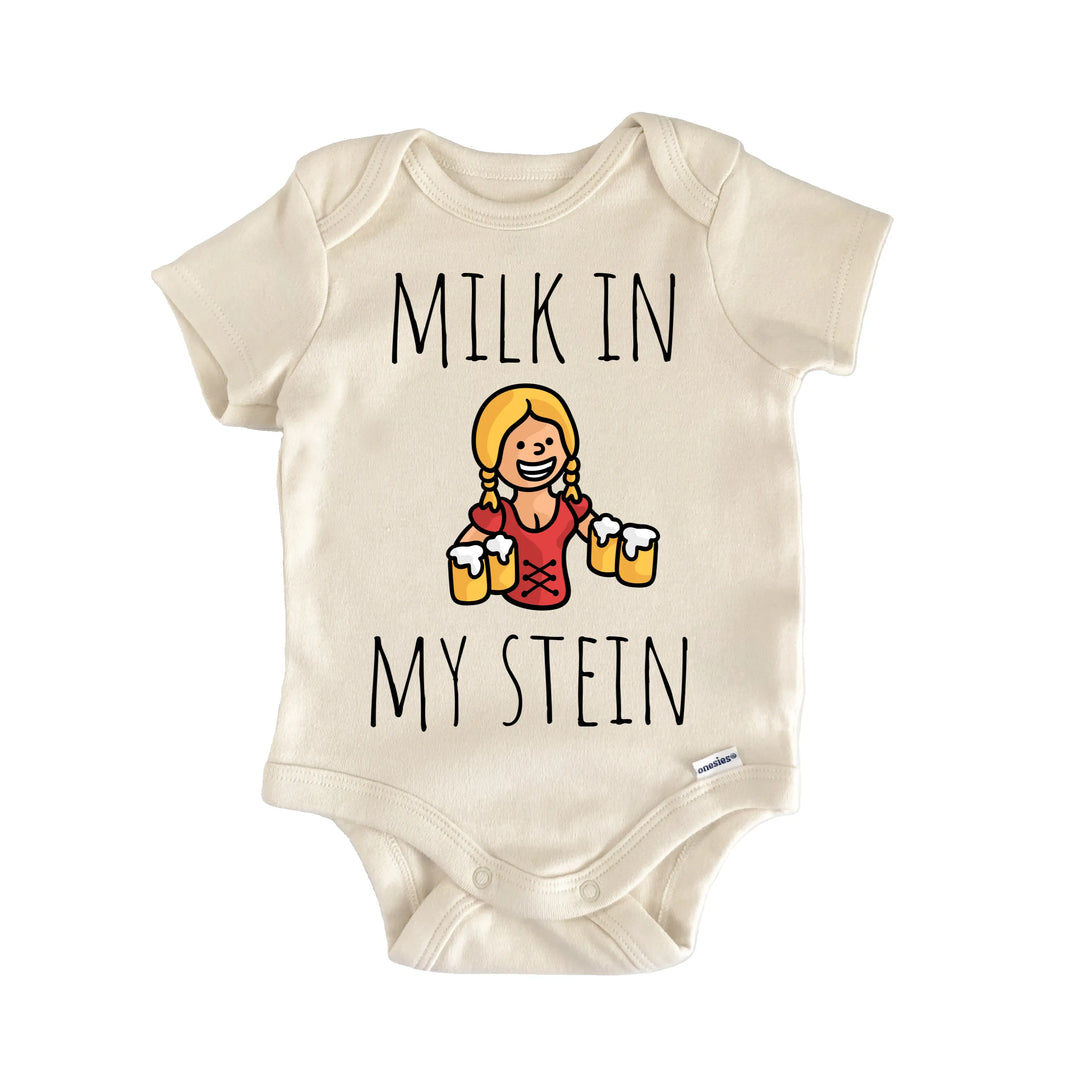 Milk Stein Oktoberfest - Baby Bodysuit  Funny Cute Onesie® | North Fork Forager LLC