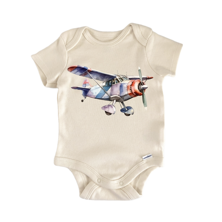 Minimalistic Airplane Pilot Plane - Baby Bodysuit  Funny Cute Onesie® | North Fork Forager LLC