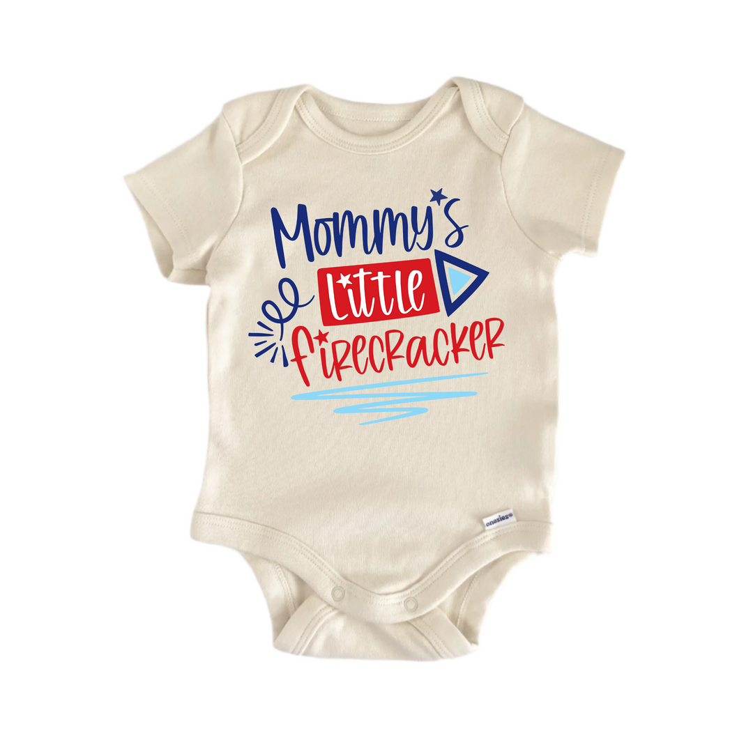 Mommy's Little Firecracker July 4th Patriotic -  Baby Boy Girl Clothes  Bodysuit  Funny Cute Onesie® | North Fork Forager LLC