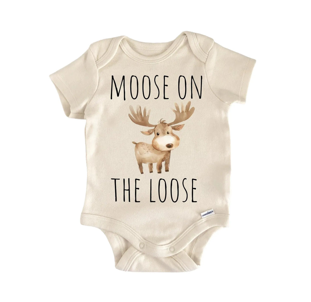 Moose on The Loose - Baby Boy Girl Clothes Infant Onesie® Funny Cute Newborn GS1  Funny Cute Onesie® | North Fork Forager LLC