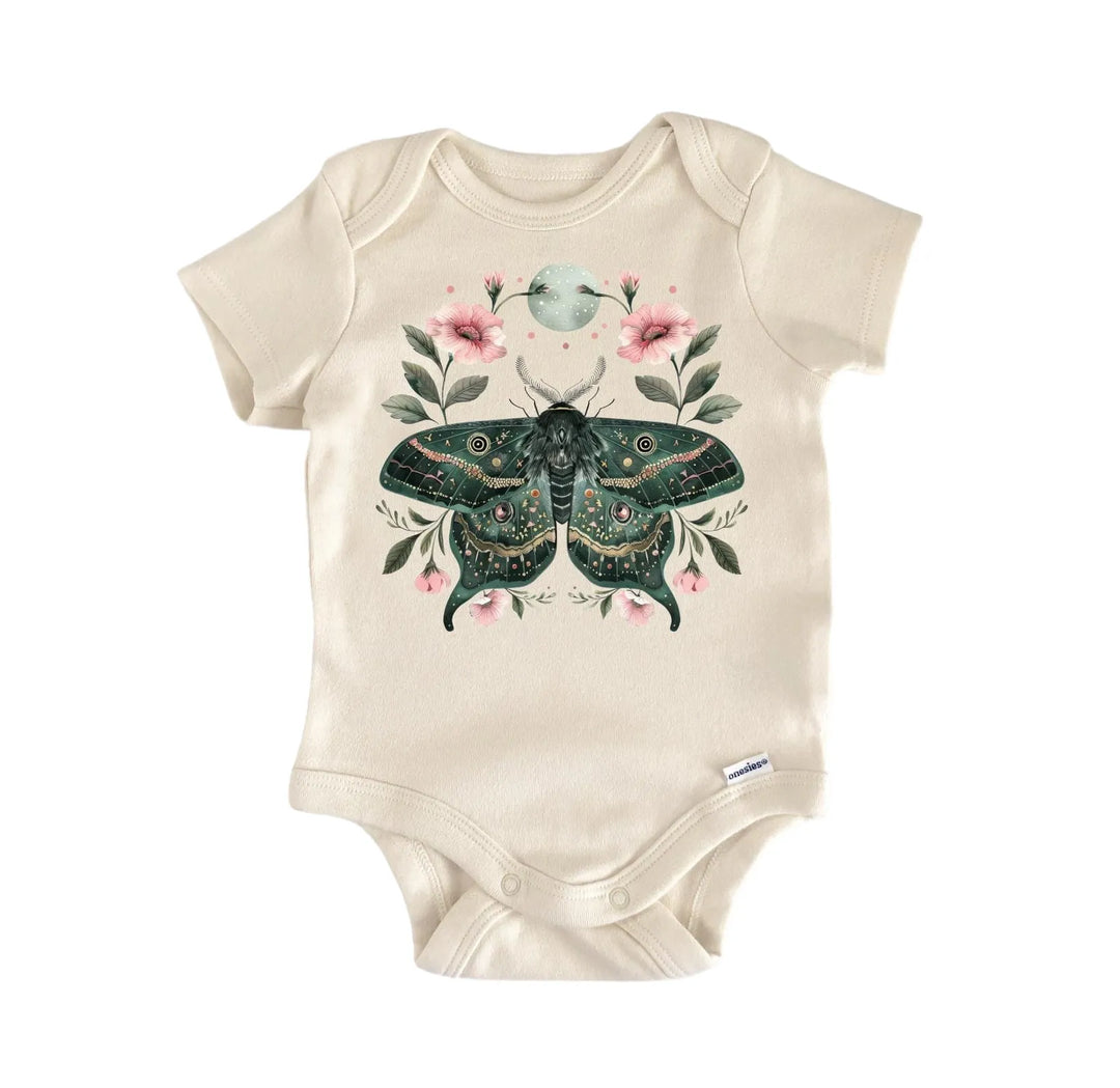 Moth Celestial Butterfly Moon - Baby Boy Girl Clothes Infant Bodysuit Funny Cute Newborn  Funny Cute Onesie® | North Fork Forager LLC