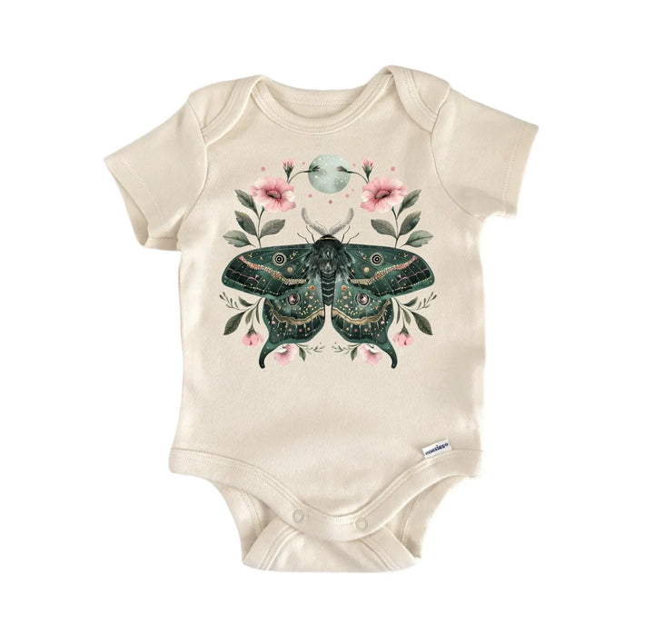 Moth Celestial Butterfly Moon - Baby Boy Girl Clothes Infant Bodysuit Funny Cute Newborn  Funny Cute Onesie® | North Fork Forager LLC