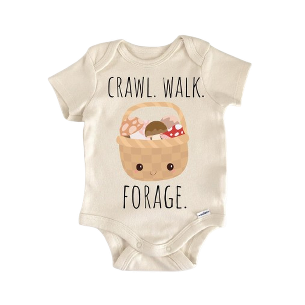 Mushroom Forage Foraging - Baby Boy Girl Clothes Infant Bodysuit Funny Cute Newborn  Funny Cute Onesie® | North Fork Forager LLC