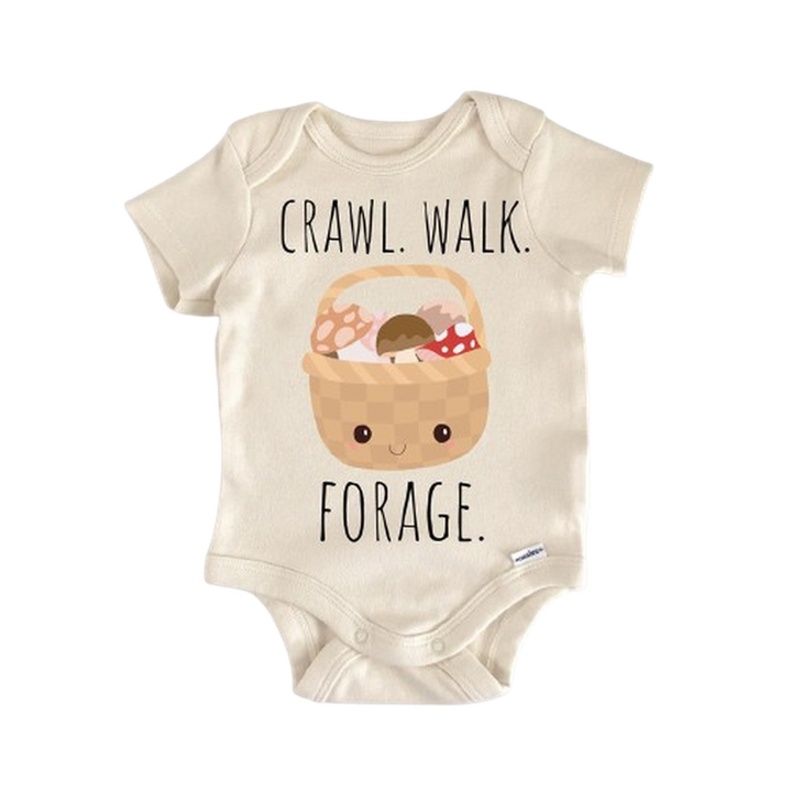 Mushroom Forage Foraging - Baby Boy Girl Clothes Infant Bodysuit Funny Cute Newborn  Funny Cute Onesie® | North Fork Forager LLC