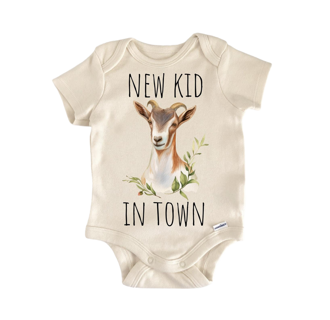 New Kid in Town Goat - Baby Boy Girl Clothes Infant Bodysuit Funny Cute Newborn  Funny Cute Onesie® | North Fork Forager LLC