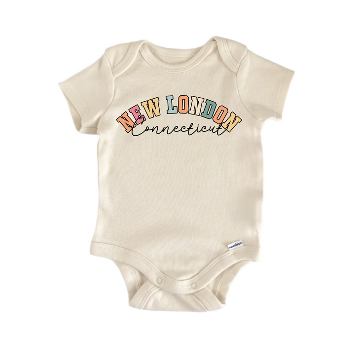 New London Connecticut - Baby Boy Girl Clothes  Bodysuit Funny Cute