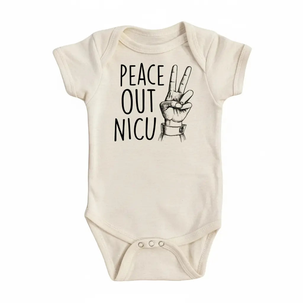 Nicu Peace Out - Baby Boy Girl Clothes Infant Bodysuit Funny Cute Newborn  Funny Cute Onesie® | North Fork Forager LLC