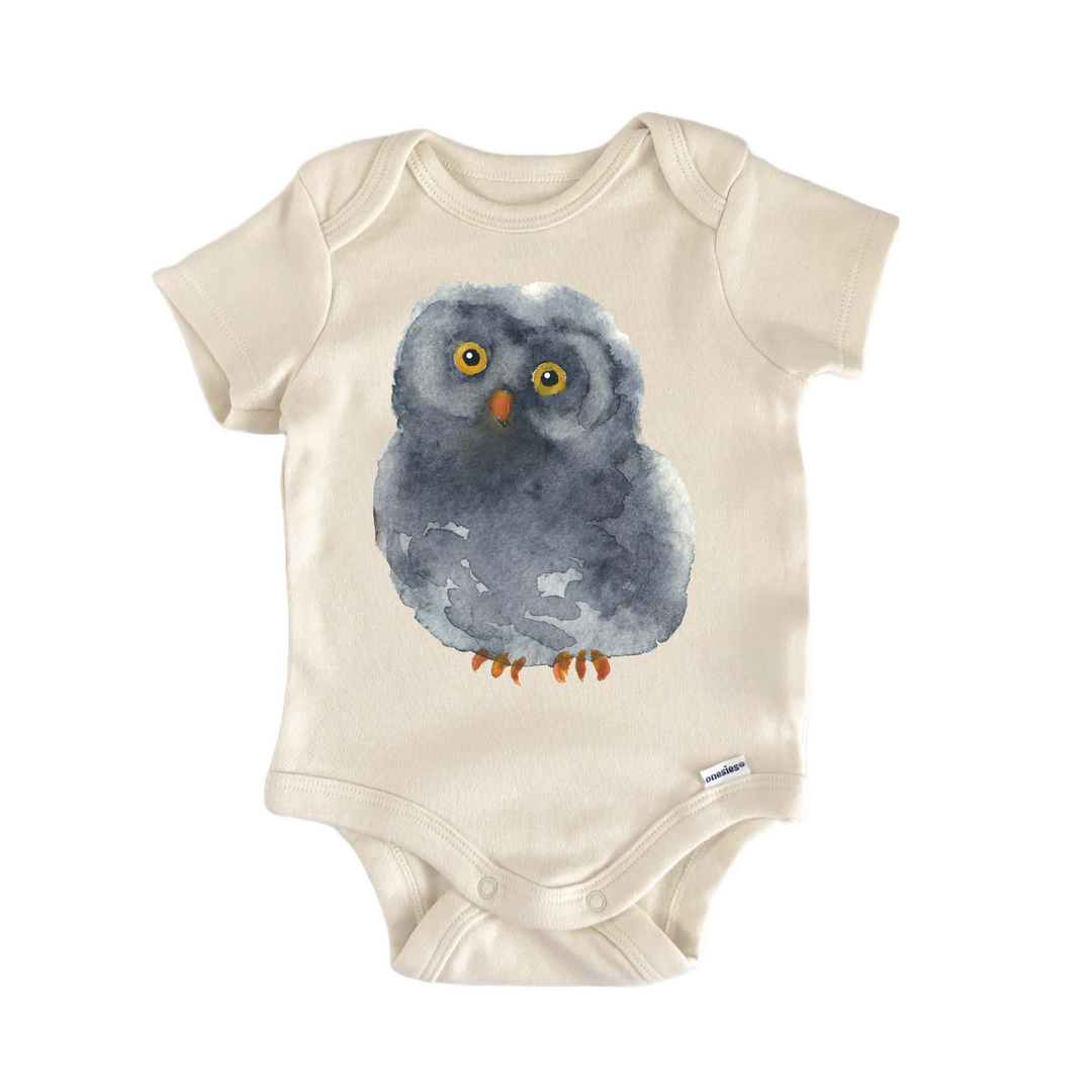Night Owl Bird - Baby Bodysuit  Funny Cute Onesie® | North Fork Forager LLC