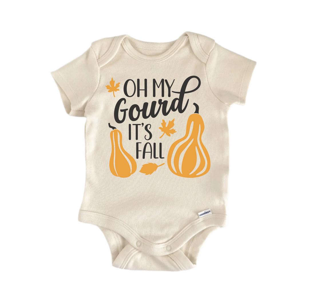 Oh My Gourd It's Fall Pumpkin - Baby Boy Girl Clothes  Bodysuit Funny Cute  Funny Cute Onesie® | North Fork Forager LLC