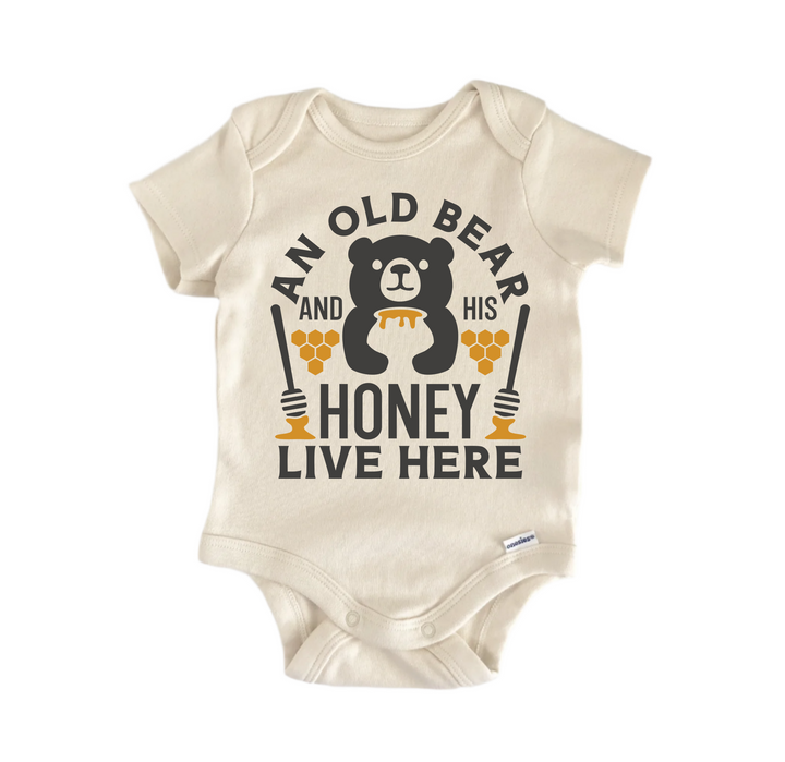 Old Bear Honey Bee - Baby Boy Girl Clothes Infant Bodysuit Funny Cute