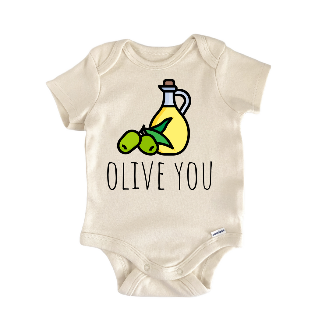Olive Oil Italian Pasta - Baby Bodysuit  Funny Cute Onesie® | North Fork Forager LLC