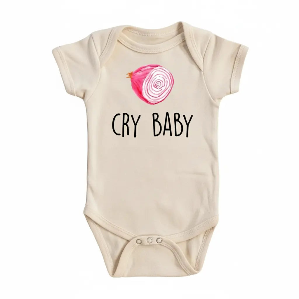 Onion Cry - Baby Boy Girl Clothes Infant Bodysuit Funny Cute Newborn 1B  Funny Cute Onesie® | North Fork Forager LLC
