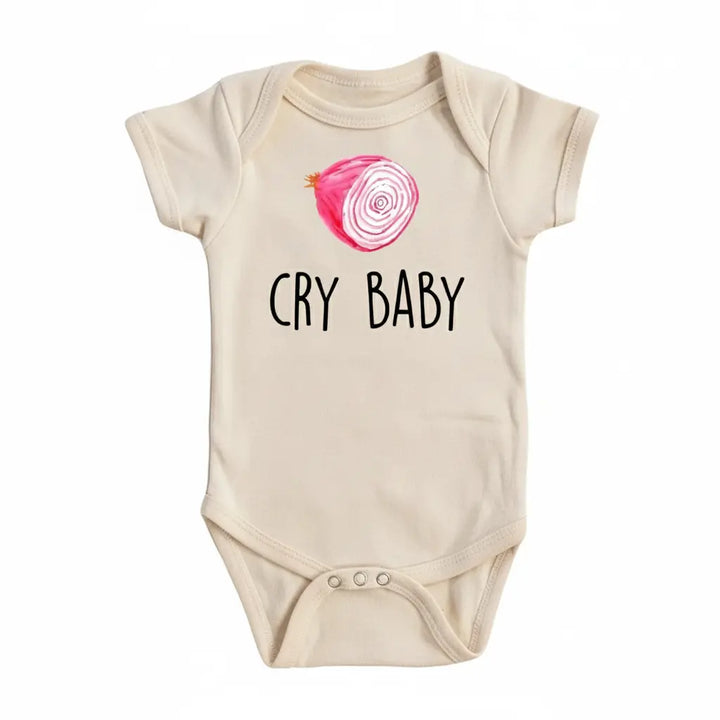 Onion Cry - Baby Boy Girl Clothes Infant Bodysuit Funny Cute Newborn 1B  Funny Cute Onesie® | North Fork Forager LLC
