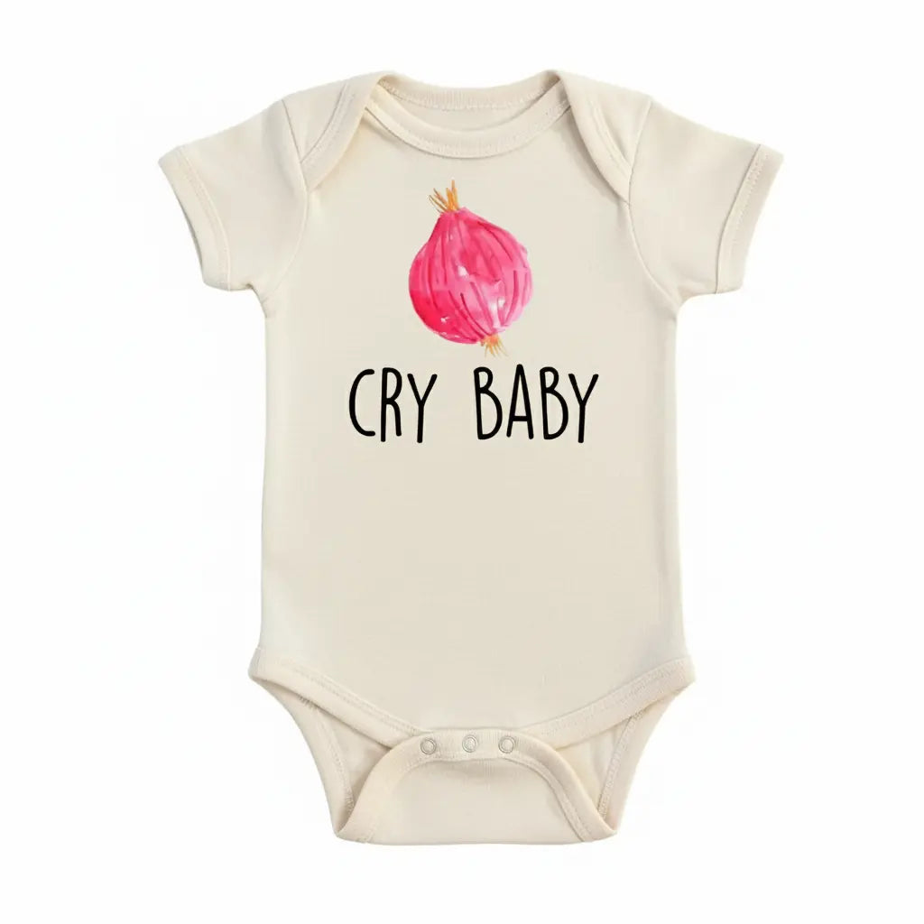 Onion Cry - Baby Boy Girl Clothes Infant Bodysuit Funny Cute Newborn 1A  Funny Cute Onesie® | North Fork Forager LLC